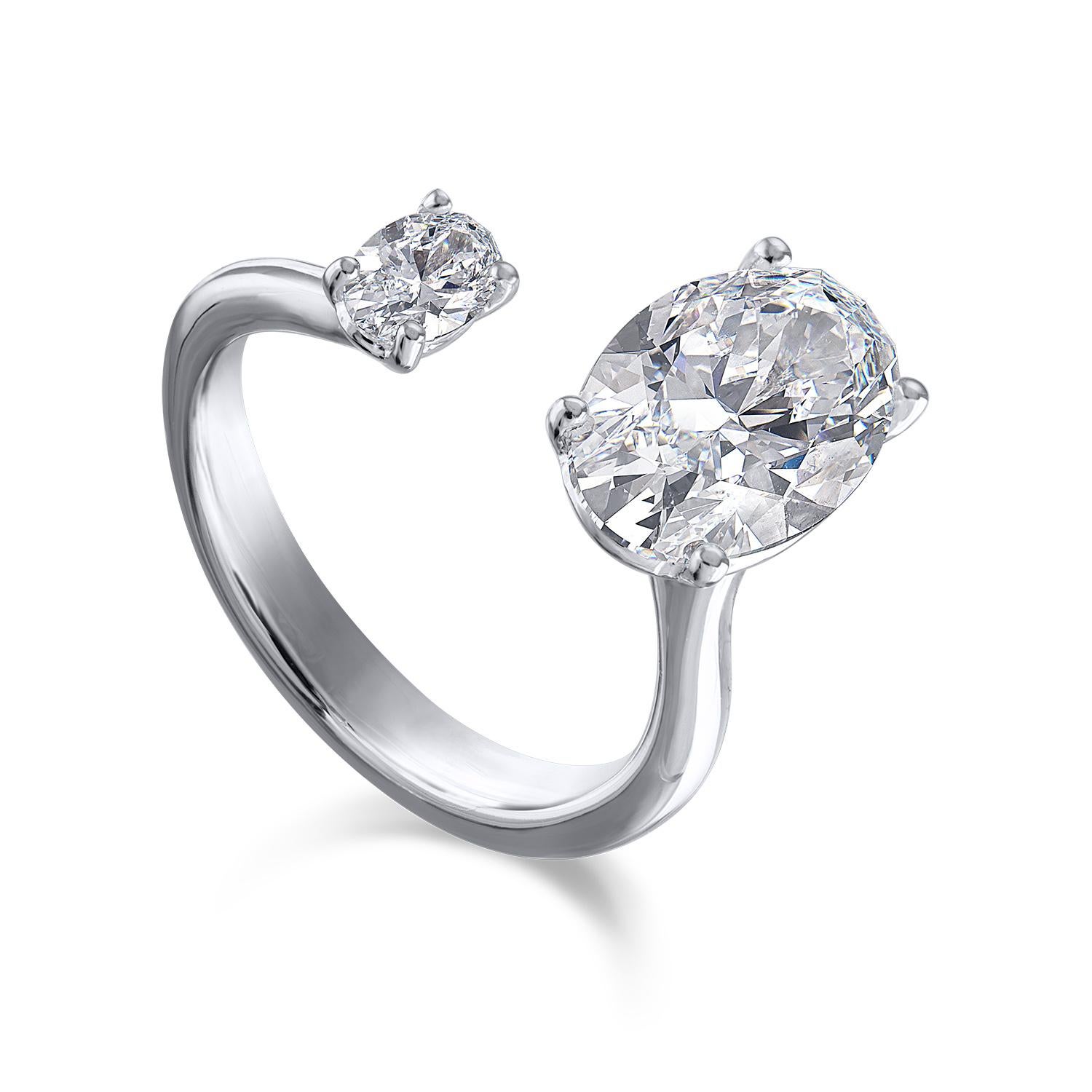 GIA Certified Natural D Flawless Round and Oval Diamond Ring 1