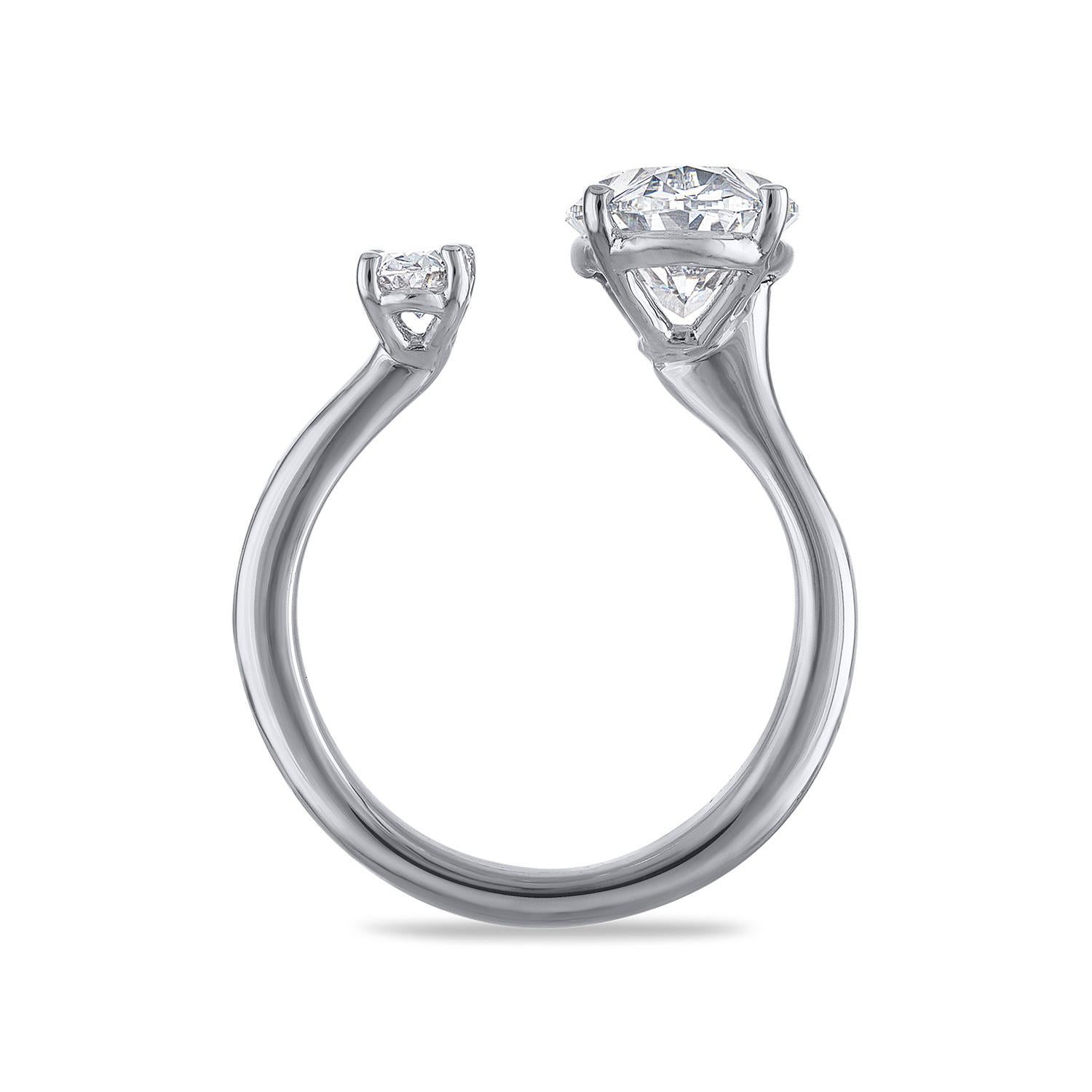 GIA Certified Natural D Flawless Round and Oval Diamond Ring 3
