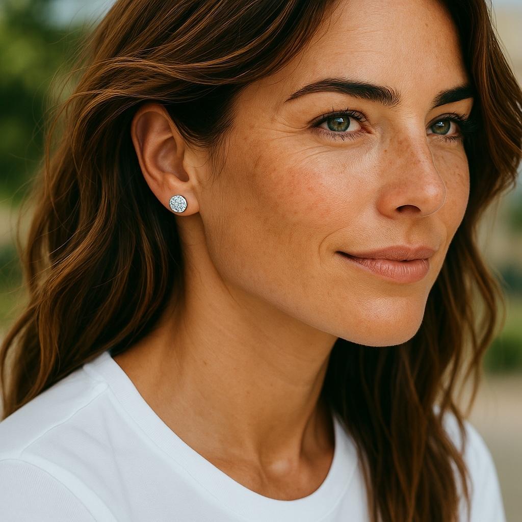 18K White Gold Natural GIA Certified Diamond Stud Earrings 0.93 Carats In Good Condition For Sale In New York, NY