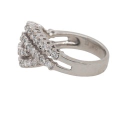 18k White Gold Natural Round Brilliant Diamond Ring