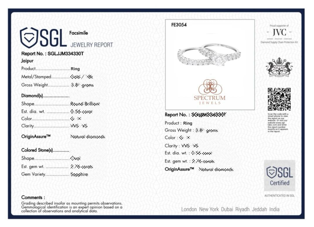 18k White Gold Natural Round Diamond Wedding Set Engagement Ring Fine Jewelry For Sale 2