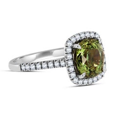 Anello con diamante alessandrite naturale non riscaldato in oro 18 carati GIA "Centro 3,91 CT".