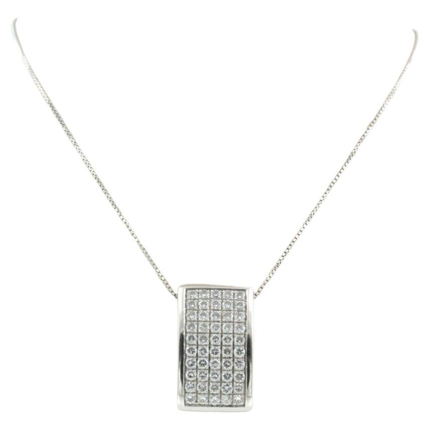 18k white gold necklace and pendant with brilliant cut diamonds up to. 1.00ct