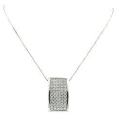 18k white gold necklace and pendant with brilliant cut diamonds up to. 1.00ct
