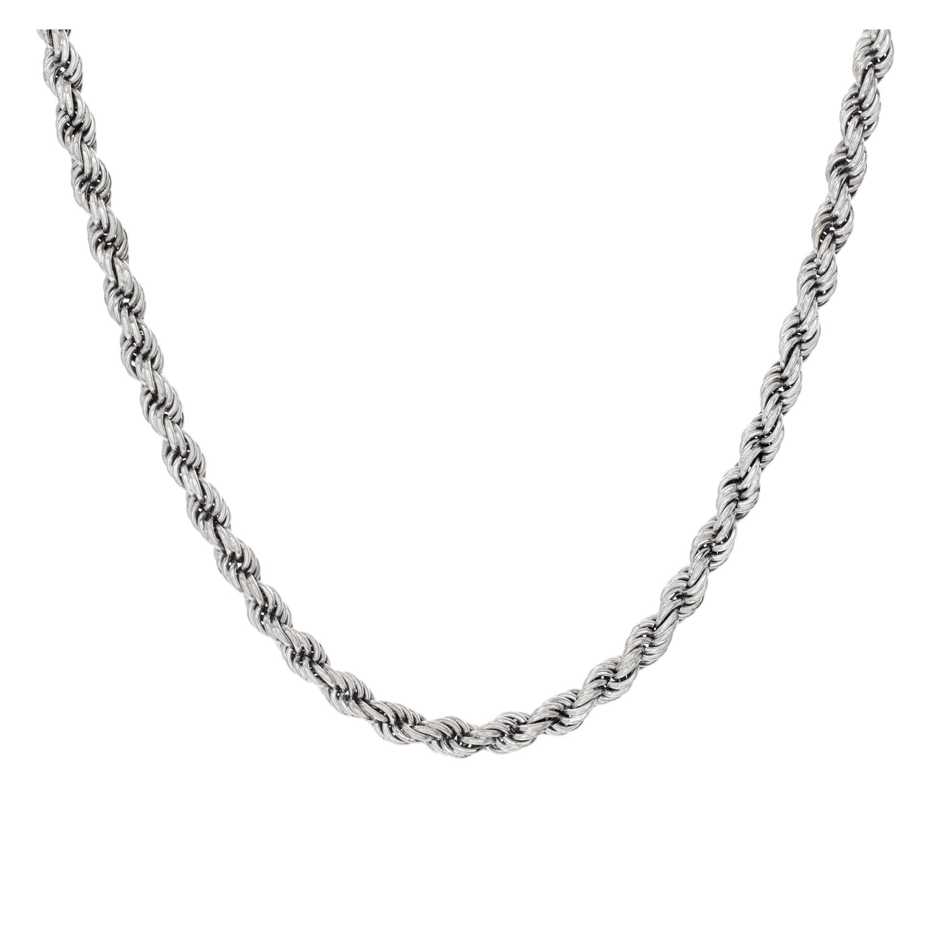 18k white gold necklace. Length 19 inches. 3mm