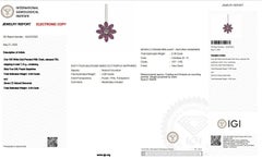 18 Karat Weißgold Halskette mit 2,39 Karat Saphir und natürlichen Diamanten IGI-Zertifikat