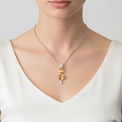 18K White Gold Necklace with 14.30 CTW in Citrine & Diamond