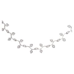 18k White Gold Necklace with Accent Diamonds