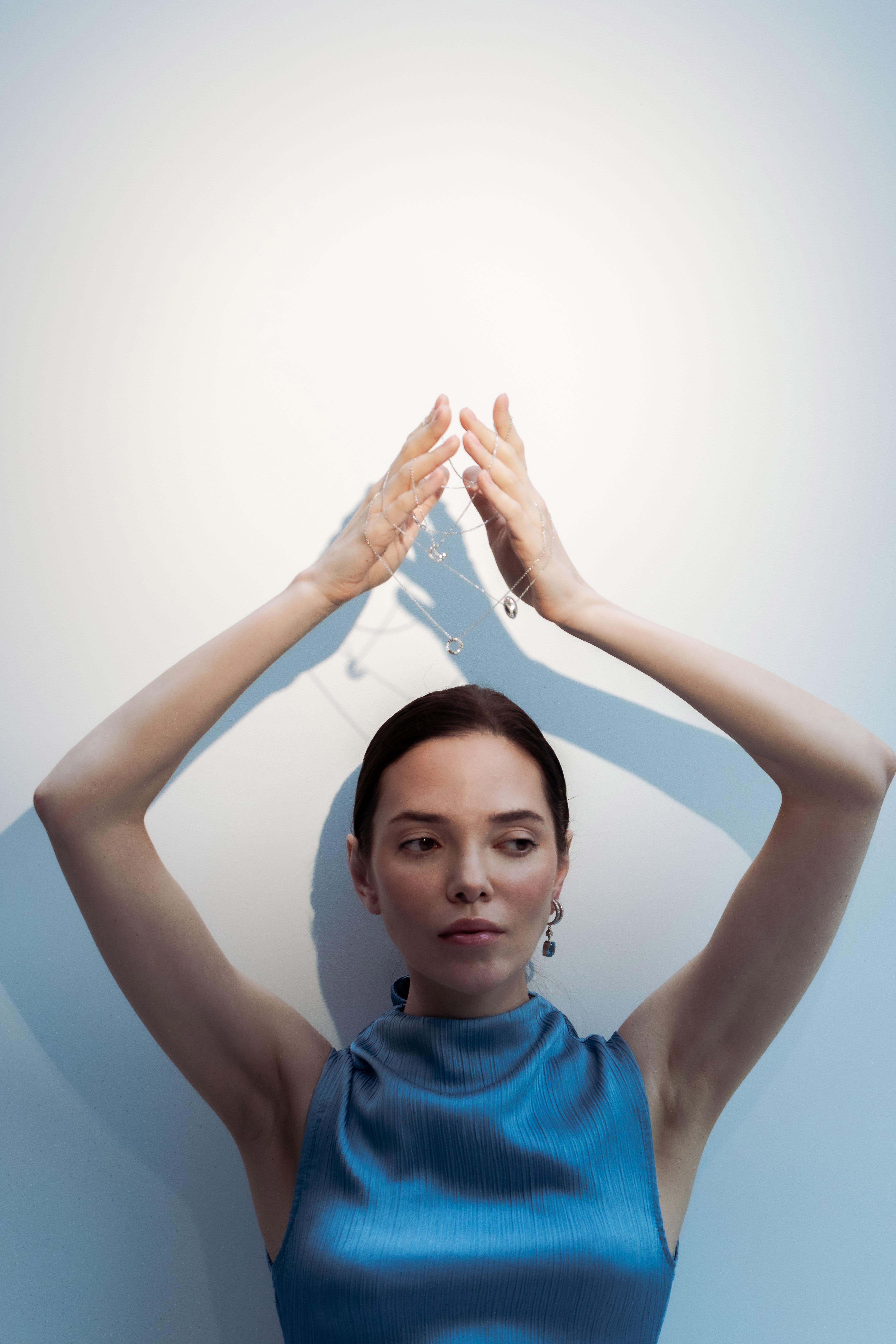 da uomo o donna Collana in oro bianco 18k con diamanti in vendita