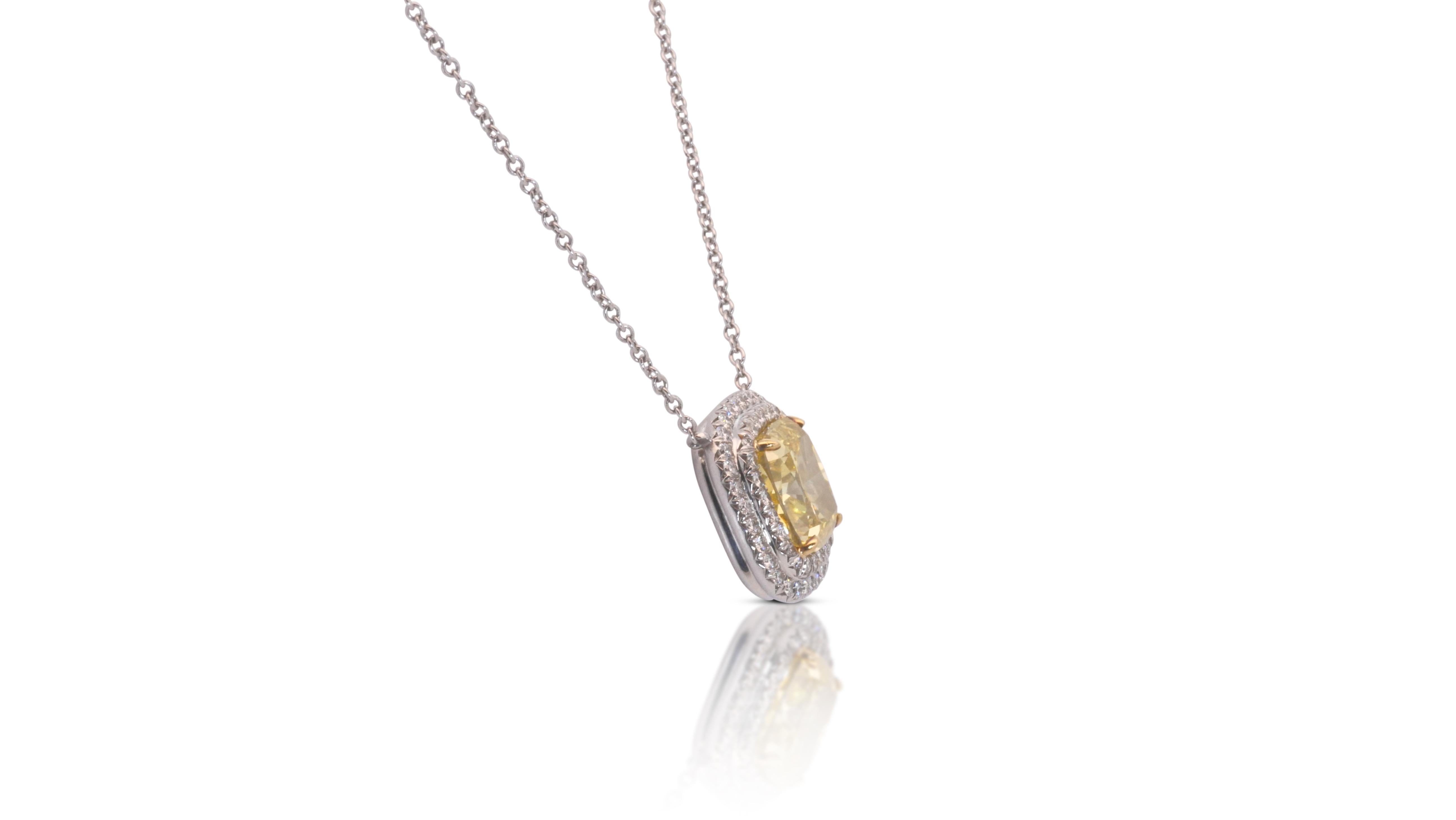 18k White Gold Necklace & Platinum Pendant 3.26ct Natural Diamonds TIFANNY&CO. For Sale 3