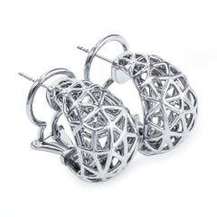 18K White Gold Nest Earrings