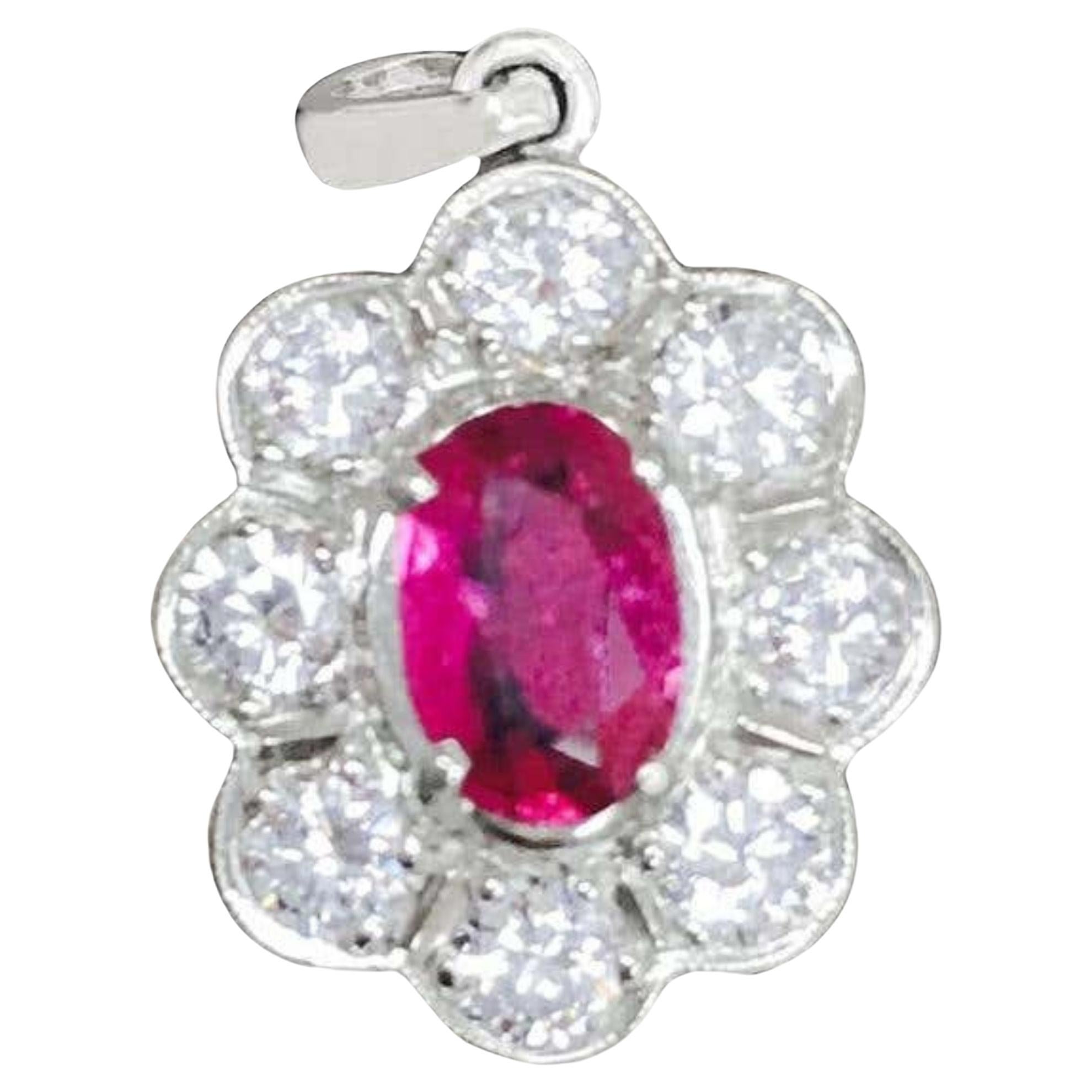 Antique 18k Yellow Gold 5.17ctw GIA Oval No Heat Burma Ruby Large Cross ...