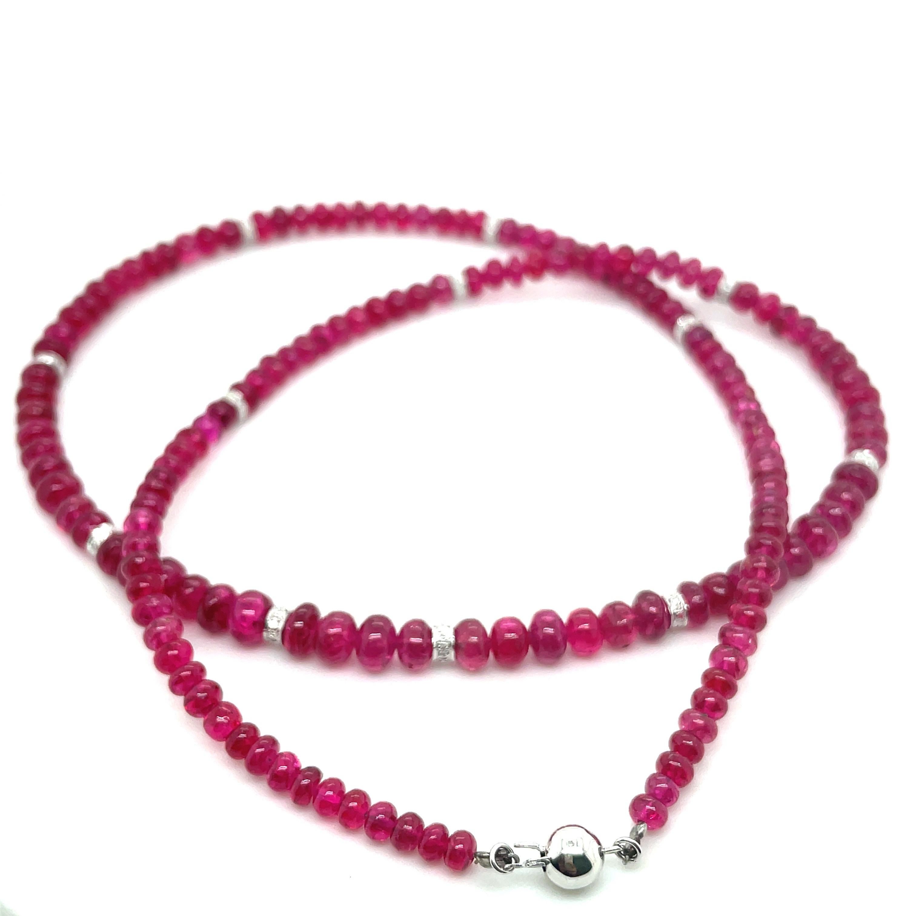 18k Weißgold No Heat Spinell Halskette (Perle) im Angebot
