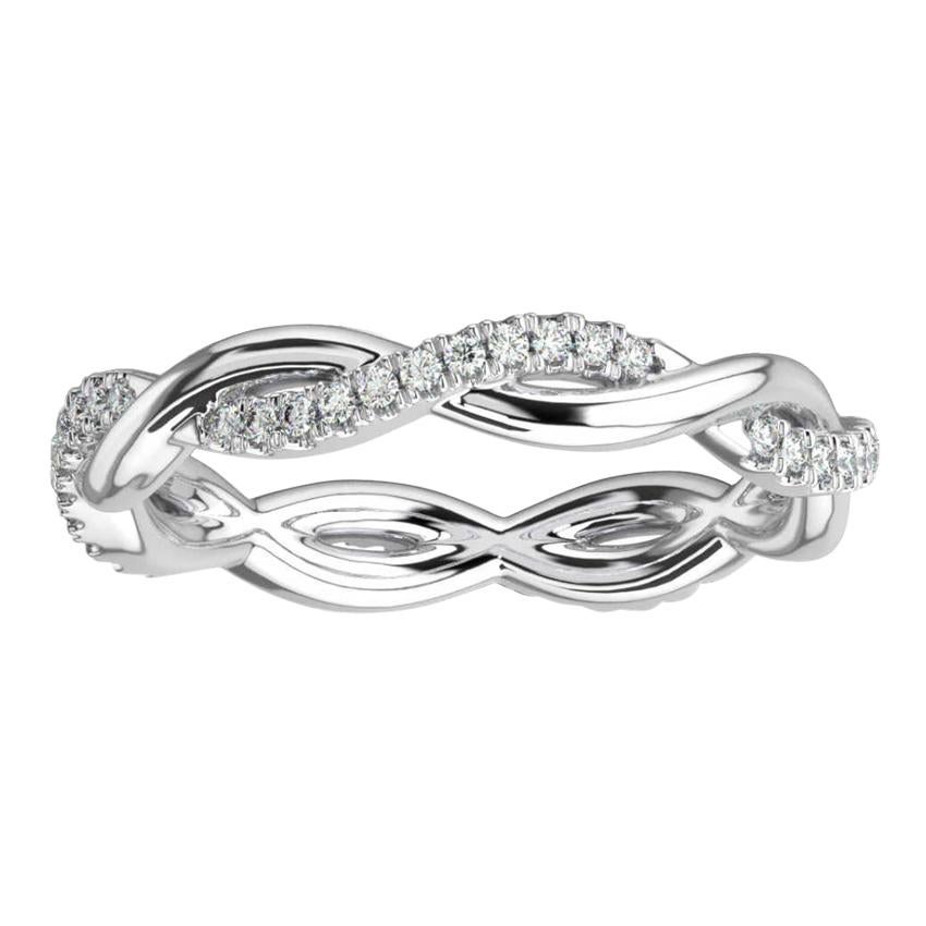 18K White Gold Norma Petite Interwine Eternity Diamond Ring For Sale