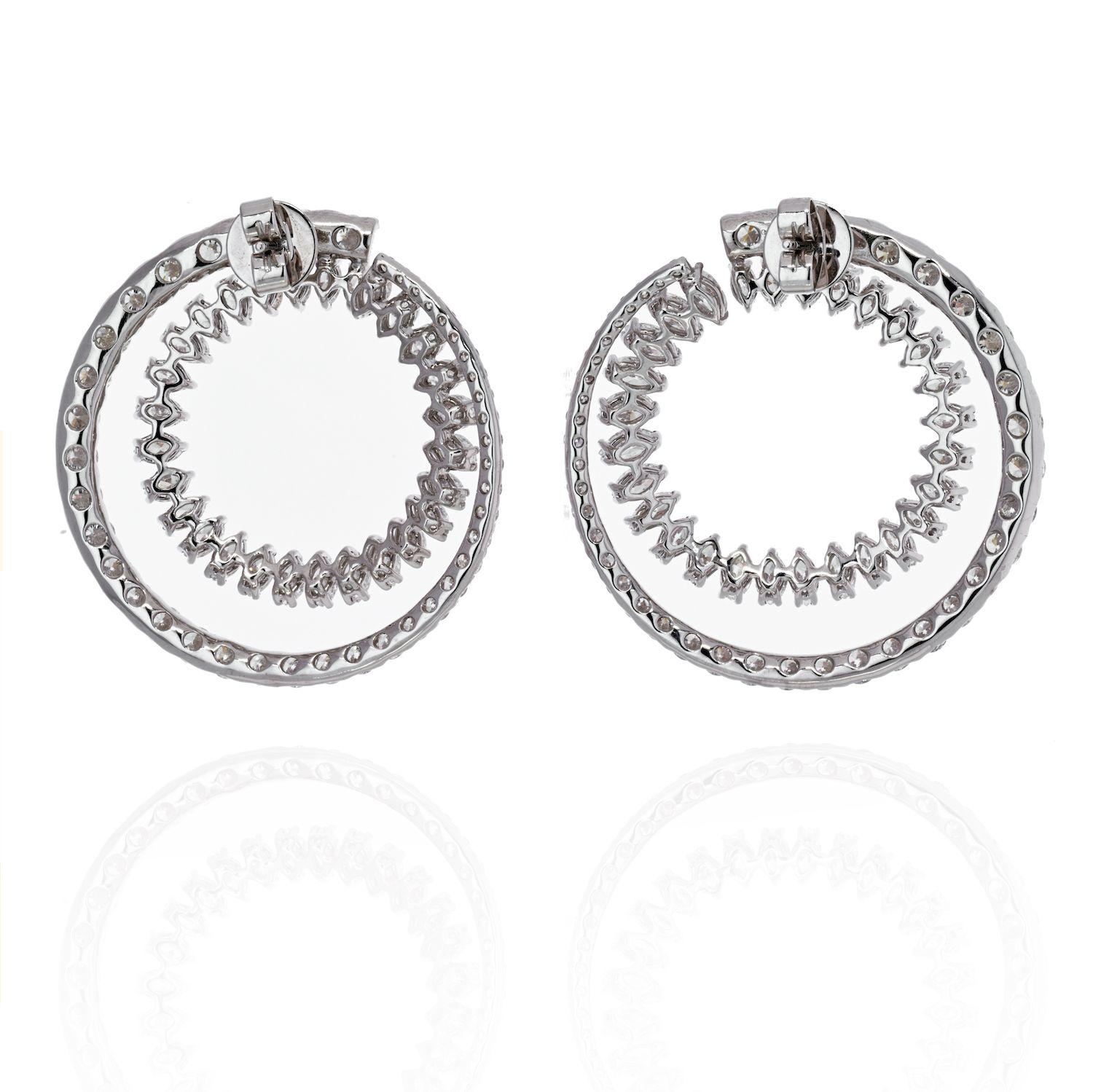 marquise diamond hoop earrings