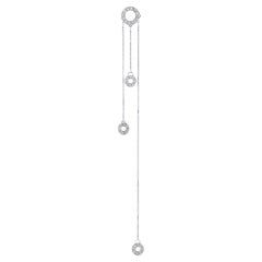 Orecchino chandelier a cerchio aperto in oro bianco 18k con diamanti