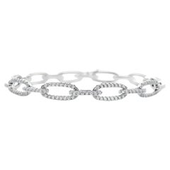 18K White Gold Open Link Diamond Bracelet