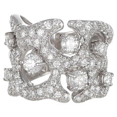 18K White Gold Openwork Diamond Pavé Ring