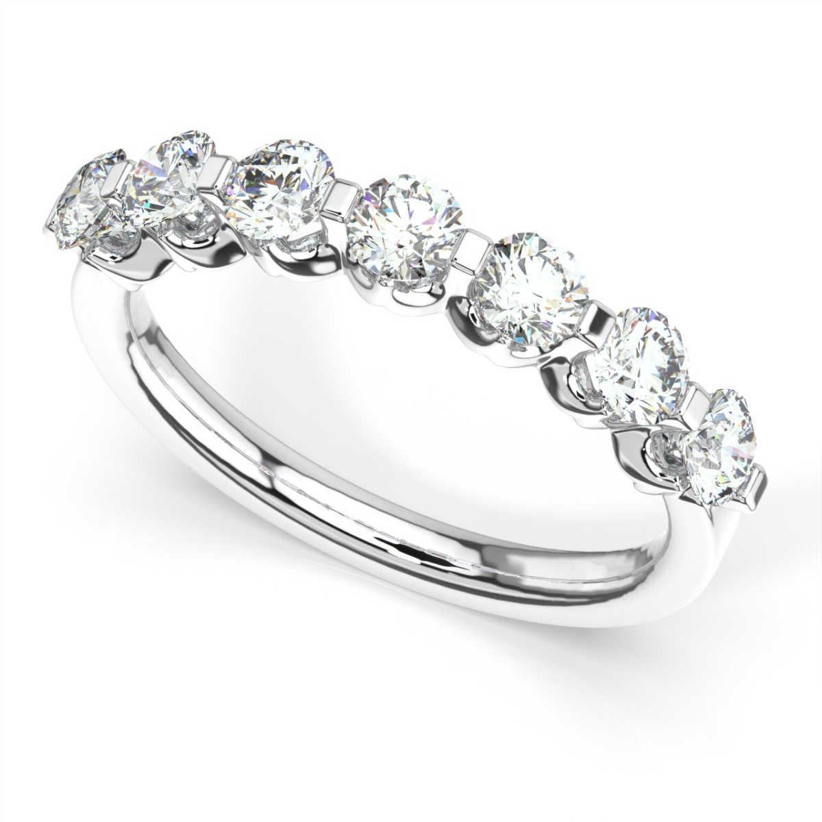 Taille ronde Bague Orly en or blanc 18 carats avec diamants 1 carat « Tw » en vente