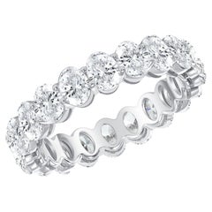 18k White Gold Oval Cut 3 Carat Natural Diamond Eternity Band