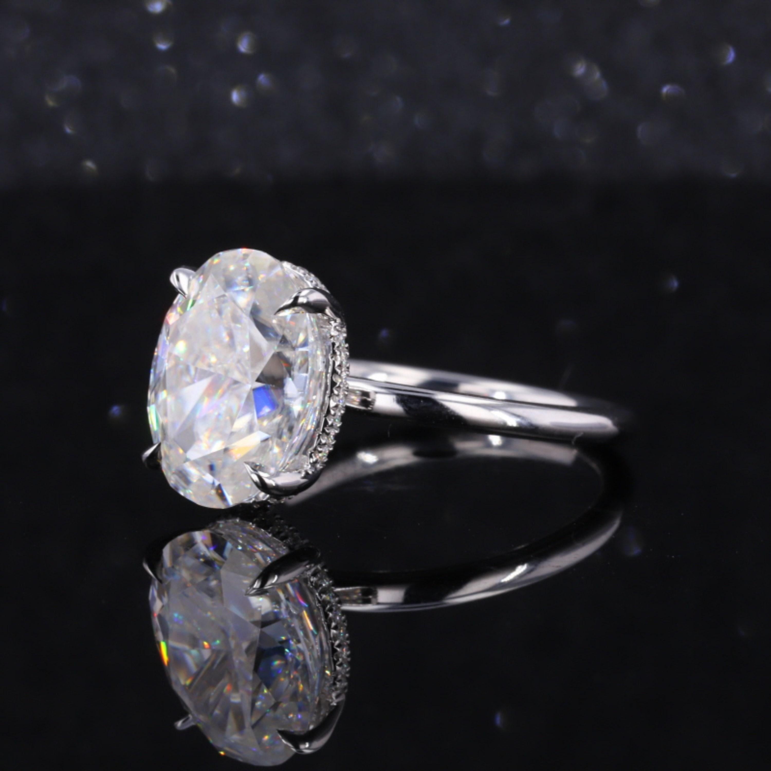 For Sale:  Art Deco 3 Carat Certified Natural Diamond Engagement Ring in 18K Gold 5