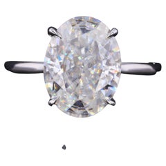 Art Deco 3 Carat Certified Natural Diamond Engagement Ring in 18K Gold