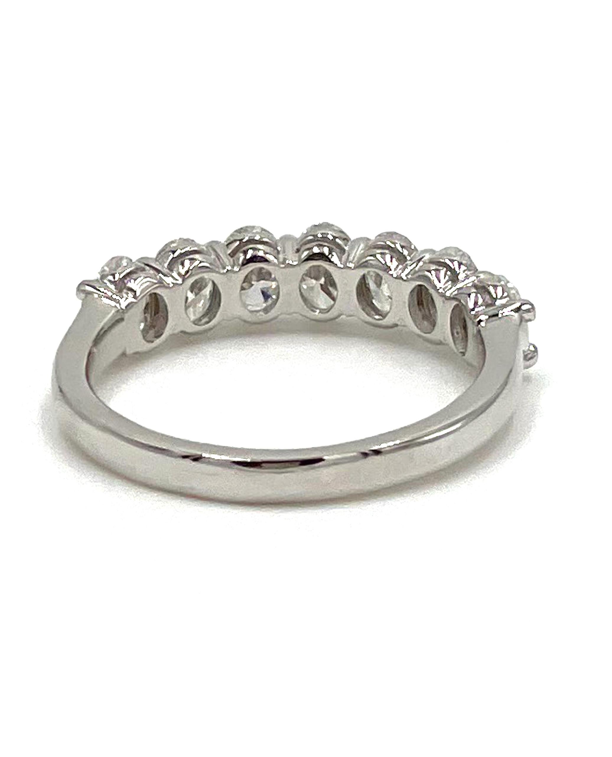 Oval Cut 18K White Gold Oval Diamond Band For Sale
