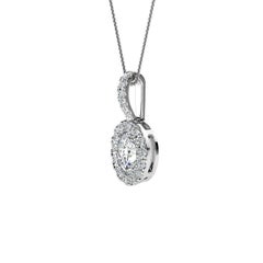 18 Karat Weißgold Oval Halo Diamant '1/3 Karat'