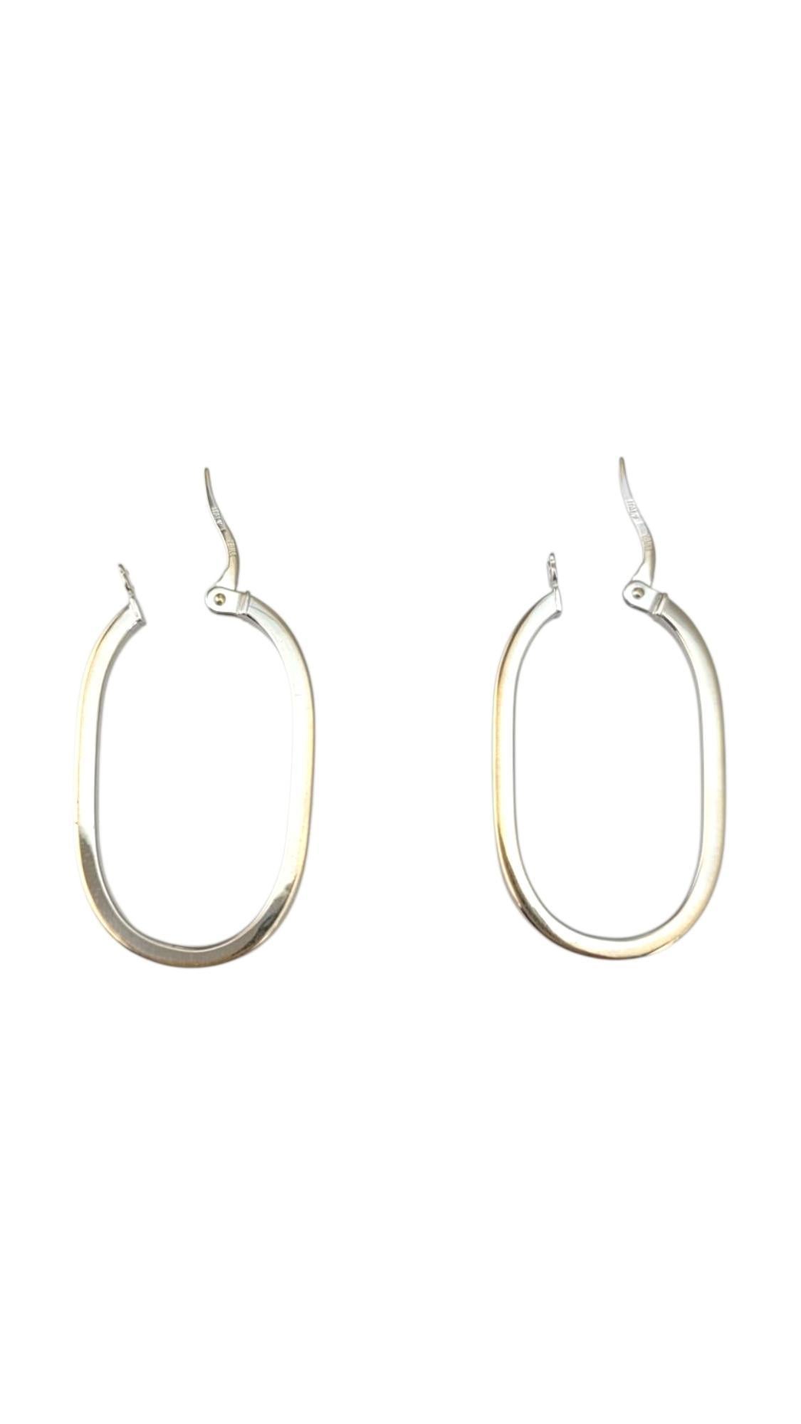 Donna Orecchini a cerchio ovali in oro bianco 18K #21721 in vendita
