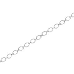 Bracciale in oro bianco 18 carati con diamanti a maglie ovali da 1 3/4 di carato