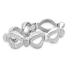 18k White Gold Oval Link Diamond Bracelet
