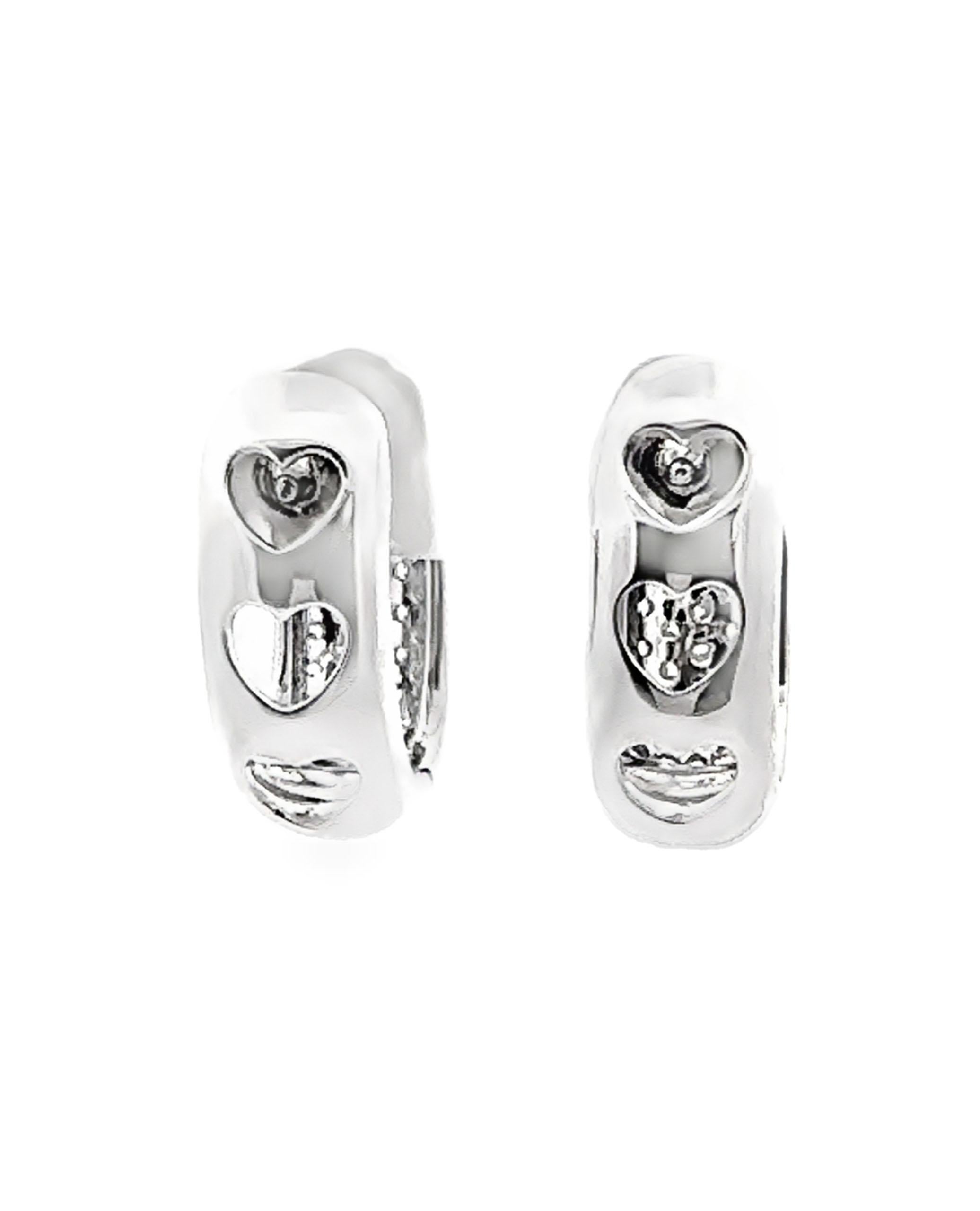 Contemporaneo Orecchini Huggie con diamanti ovali in oro bianco 18 carati in vendita