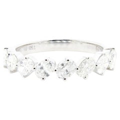 18K White Gold Oval Wedding Band -Off-Angle Oval Band