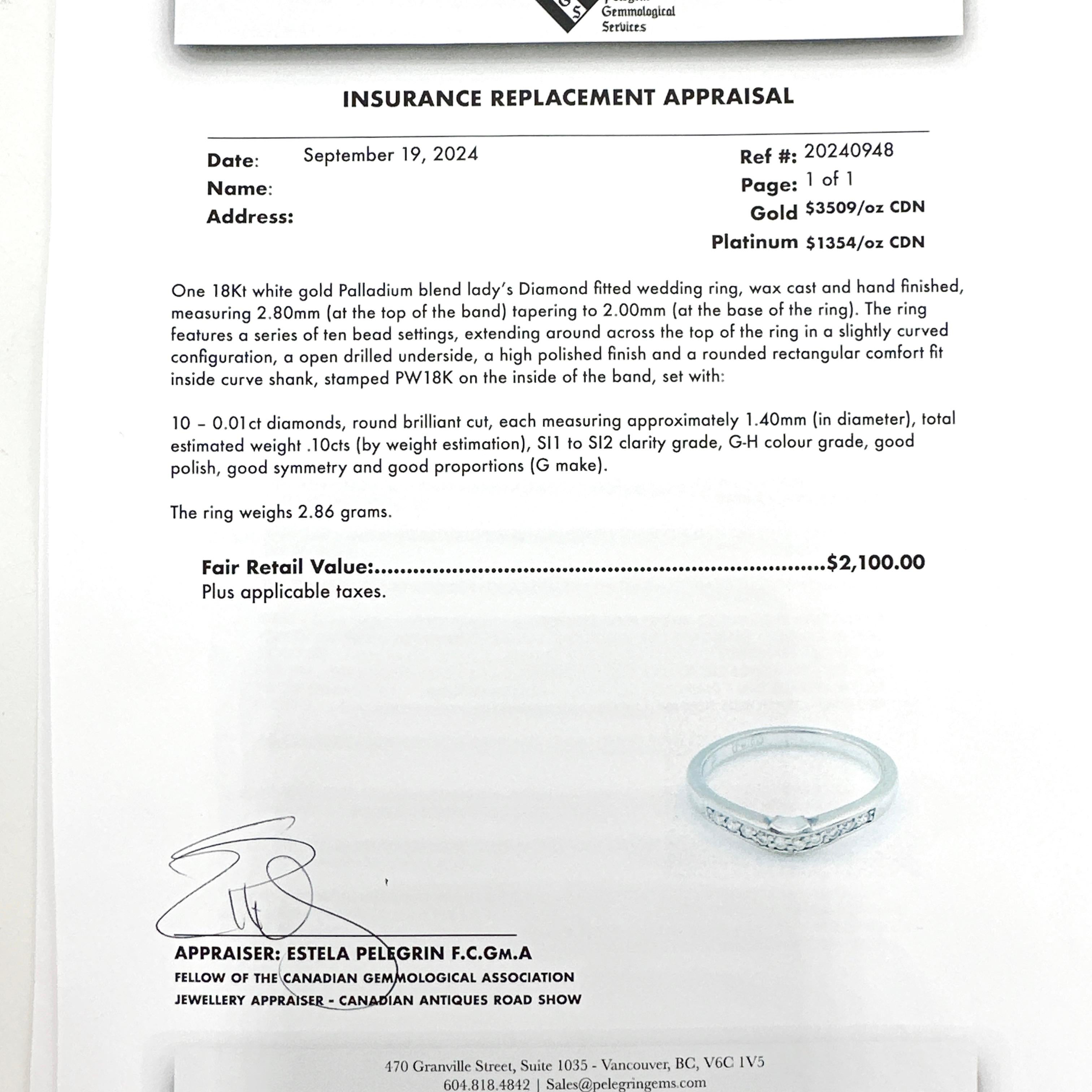 Hier ist eine schöne 18k Weißgold/Palladium-Mischung natürlichen Diamanten Engagement Set.

Der wunderschön gearbeitete Verlobungsring hat in der Mitte einen runden Brillanten von 0,48 ct. mit der Farbe G-H und der Reinheit SI-2, gefasst in einer