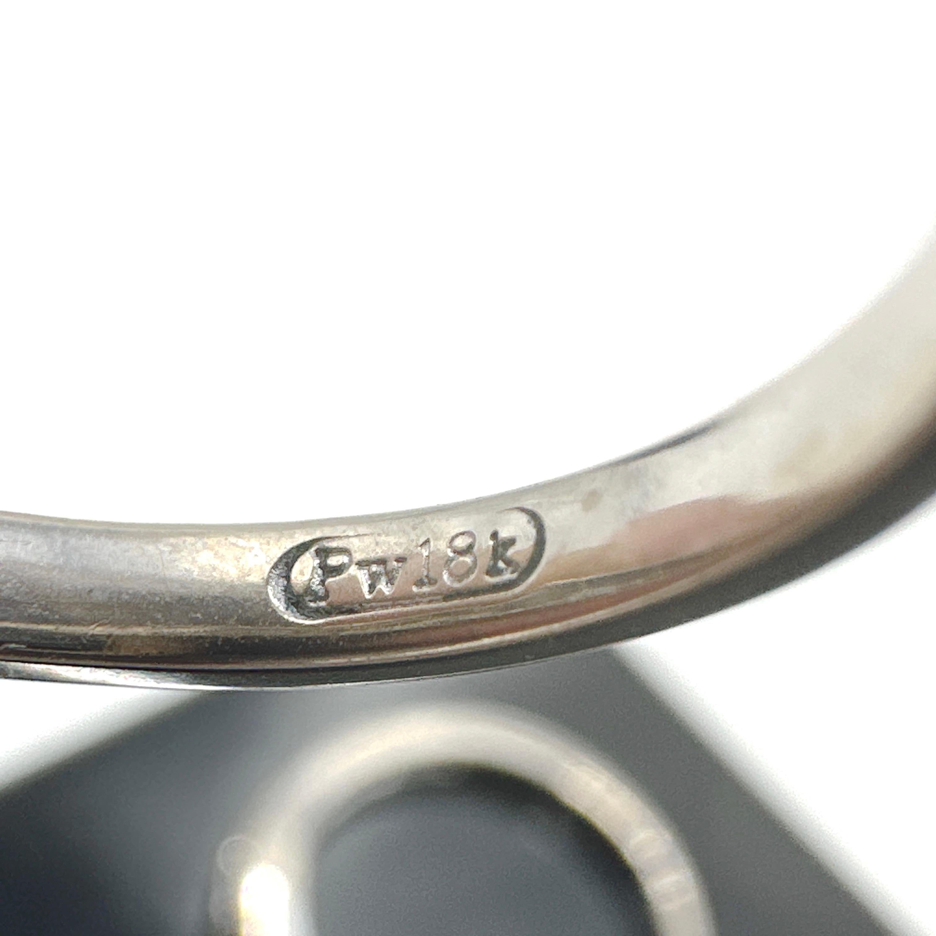 18 Karat Weißgold/Palladium-Mischung Natürlicher Diamant Verlobungsring-Set. 0,71TCW 2