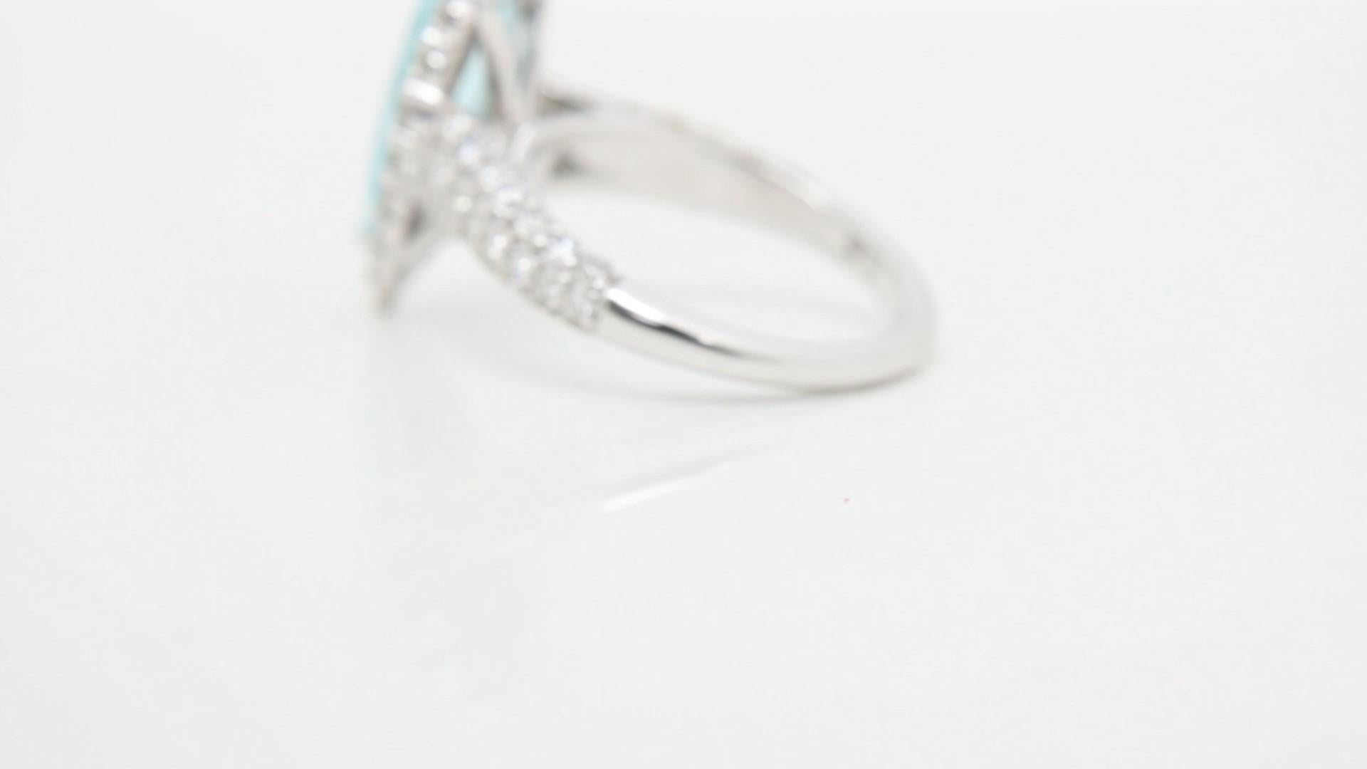 Moderne Bague habillée en or blanc 18 carats - Tourmaline Parabia en vente