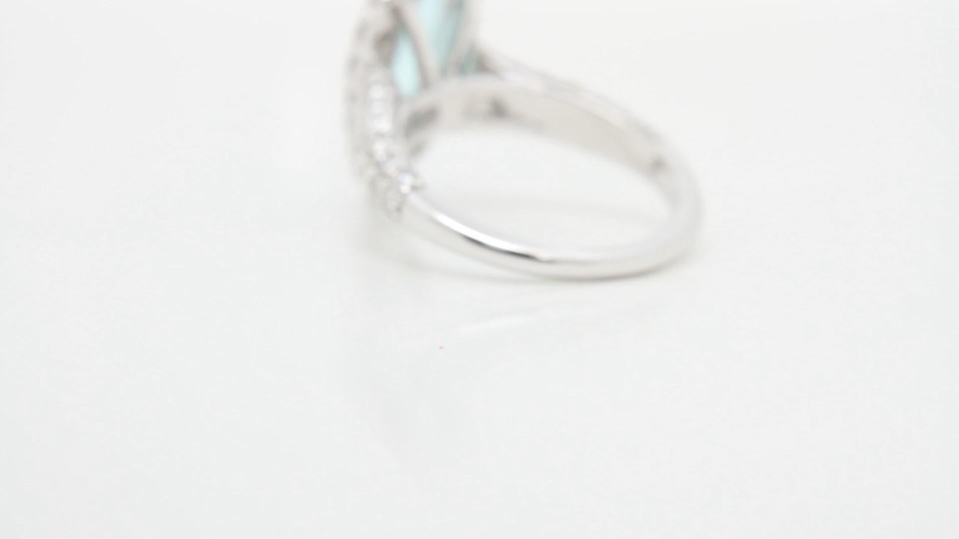 Bague habillée en or blanc 18 carats - Tourmaline Parabia Neuf - En vente à Hong Kong, HK