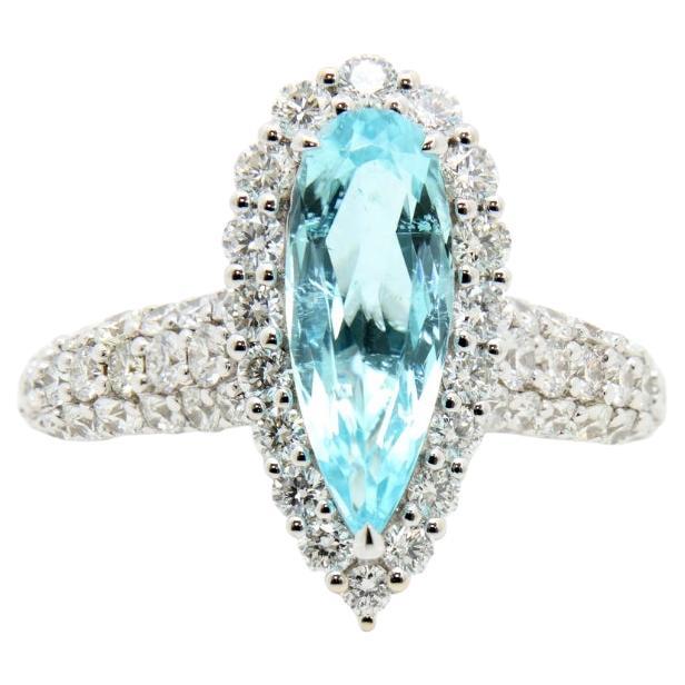 Bague habillée en or blanc 18 carats - Tourmaline Parabia en vente