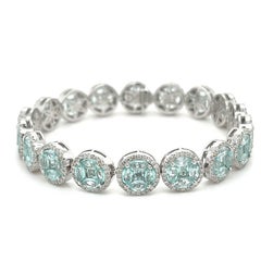 18K White Gold Paraiba Tourmaline Bracelet