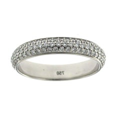 18 Karat White Gold Pave 1.10 Carat Diamond Wedding Band Eternity Ring