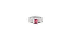 18k White Gold Pave Band Ring 2.00 ct Natural Tourmaline and Diamonds IGI Cert