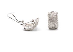 18 Karat White Gold Pave Diamond 2 Carat Earrings