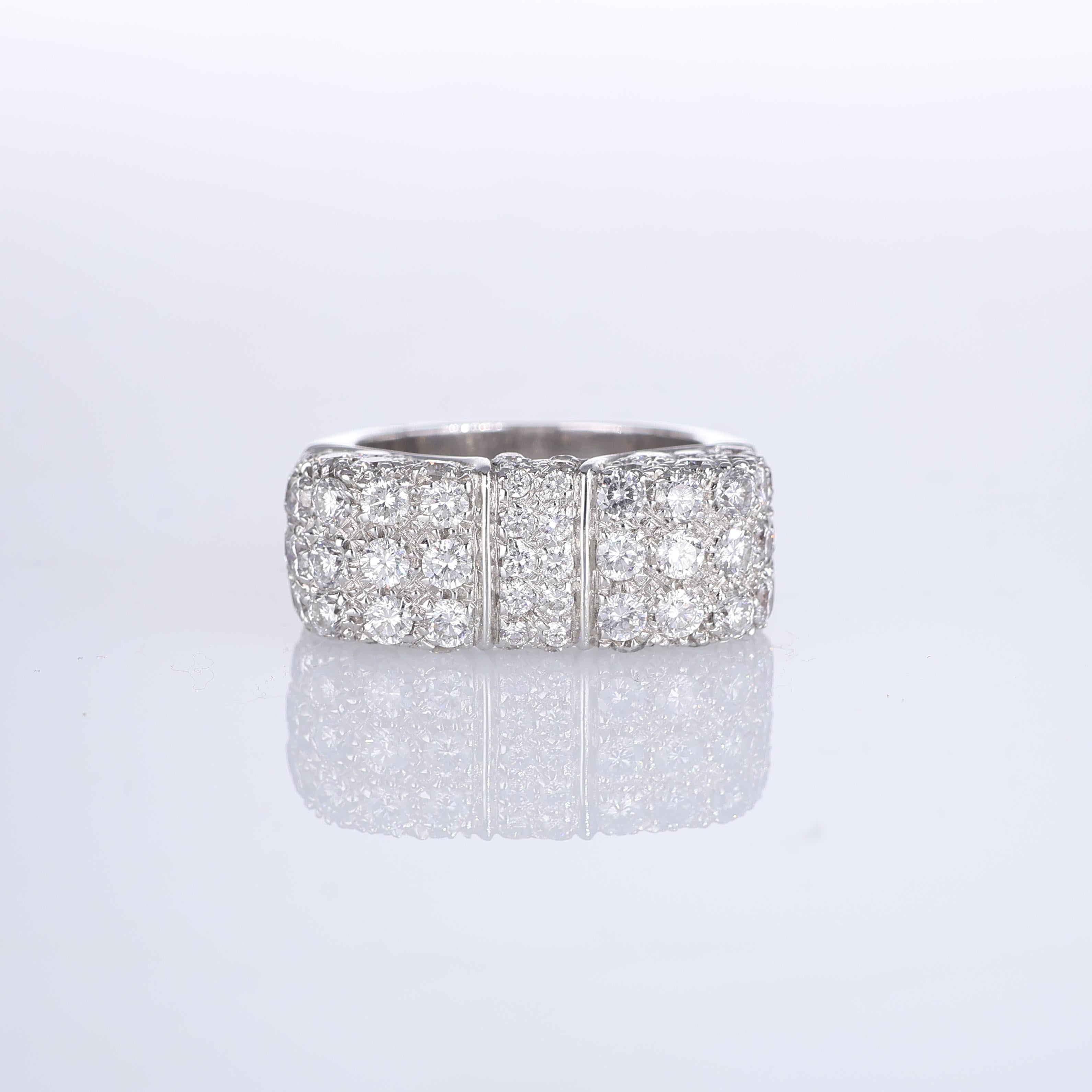 IMPORTANT NOTE:
✔ No additional costs will be added to this order.
✔ Shipping and customs duties are fully covered by us.
--------------------
A bold and elegant 18K white gold band entirely adorned with a pavé setting of brilliant-cut diamonds. The