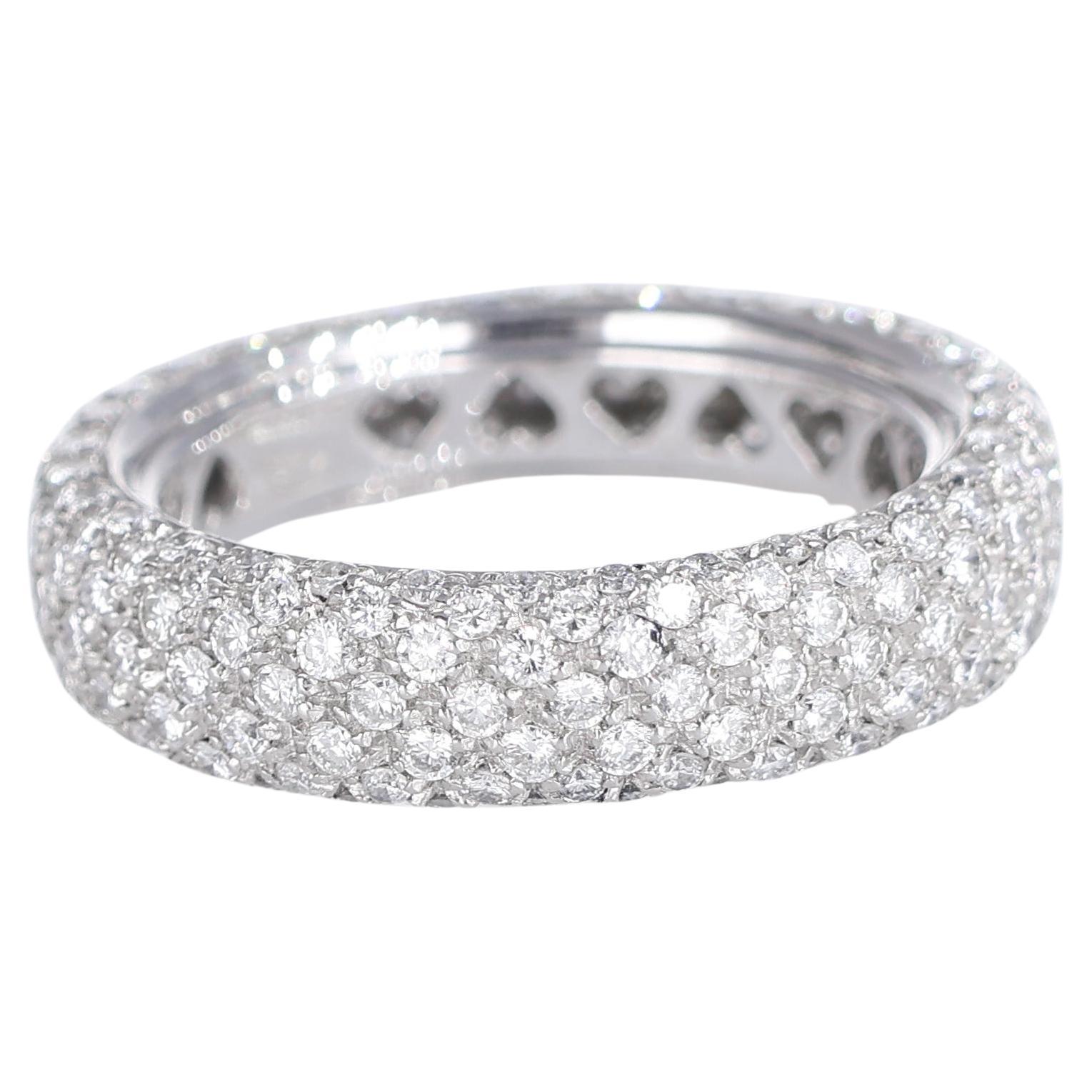 18K White Gold Pave Diamond Band
