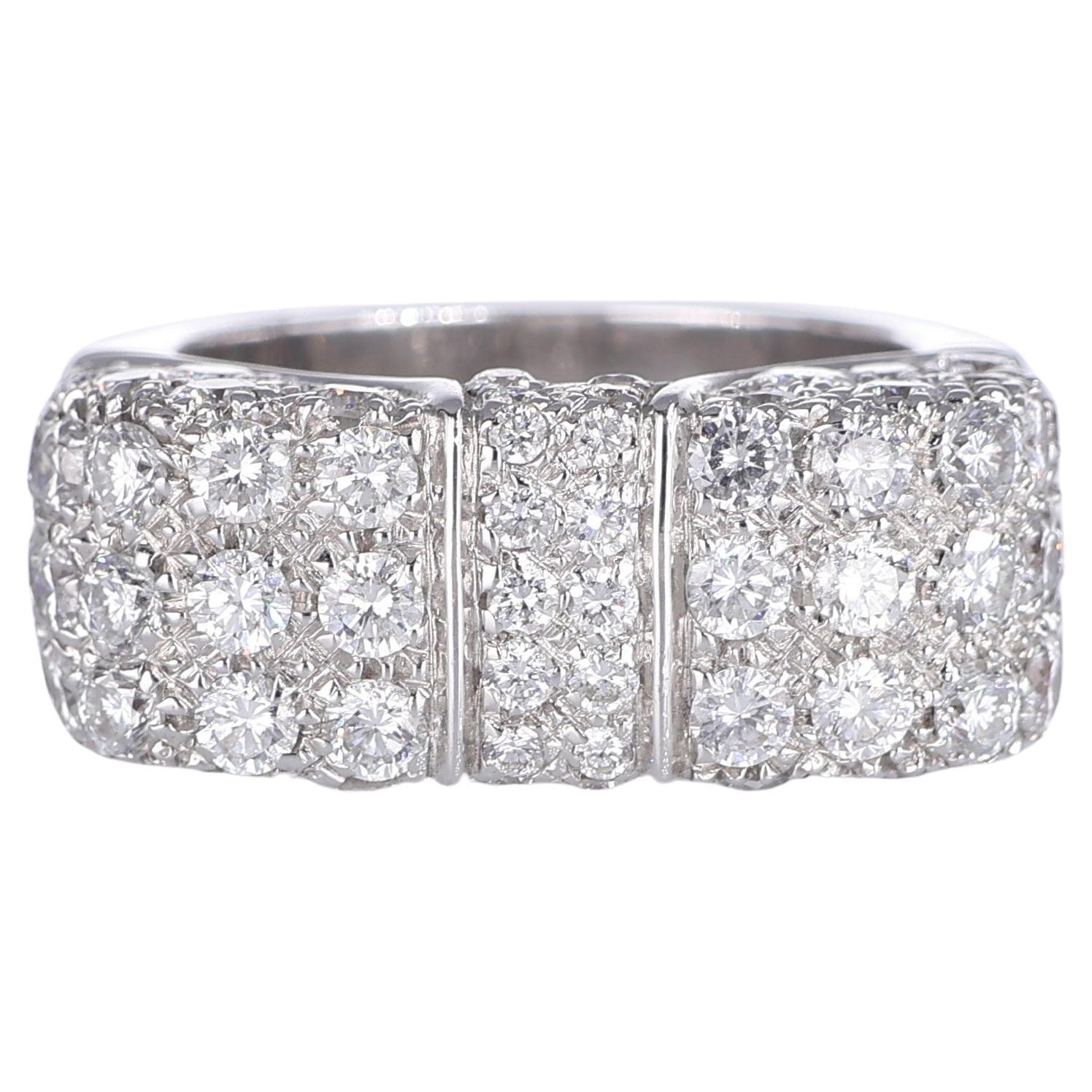 18K White Gold Pavé Diamond Band