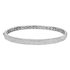 18k White Gold & Pavé Diamond Bangle '1.5ct Tw'