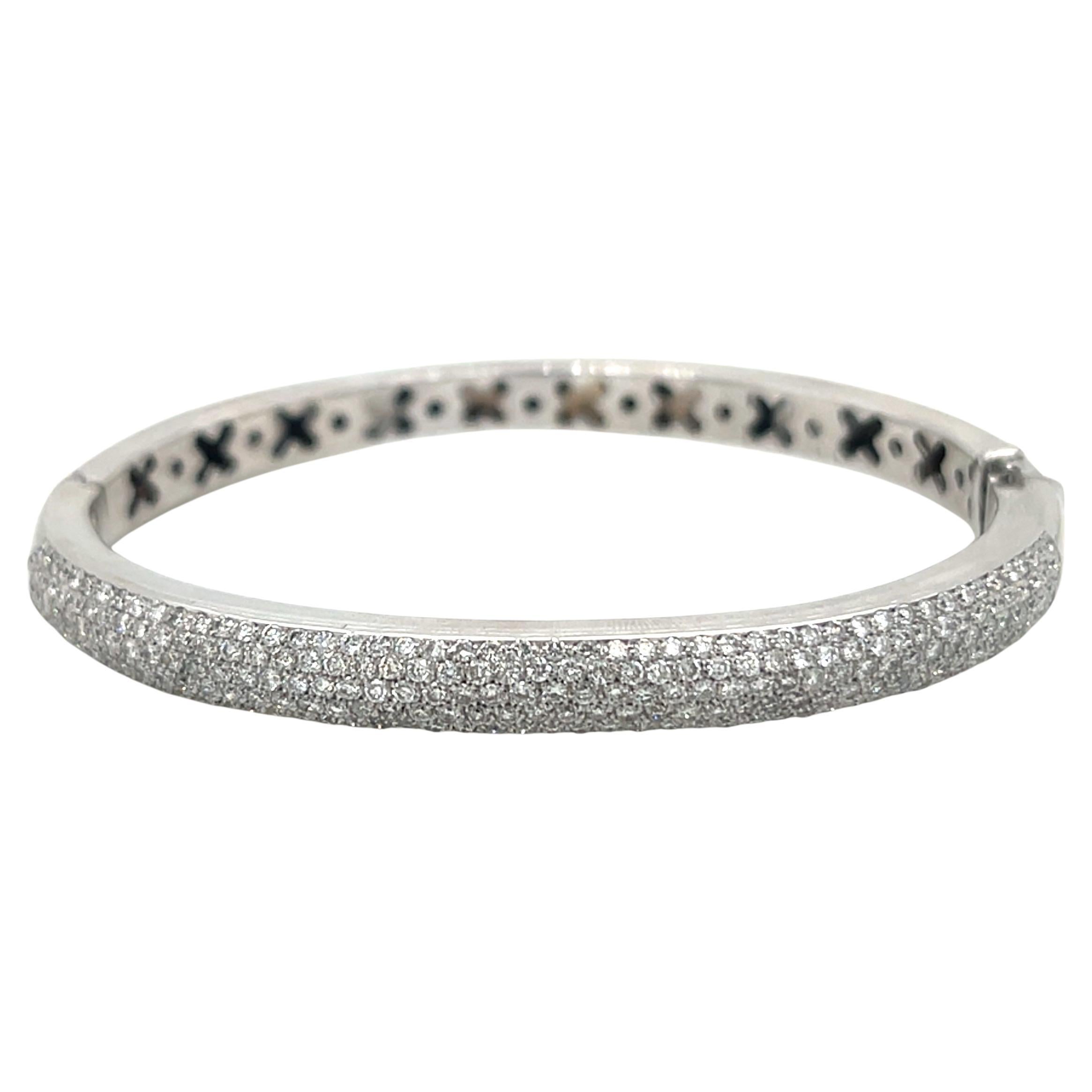 Pulsera Pavé de Diamantes en Oro Blanco de 18k