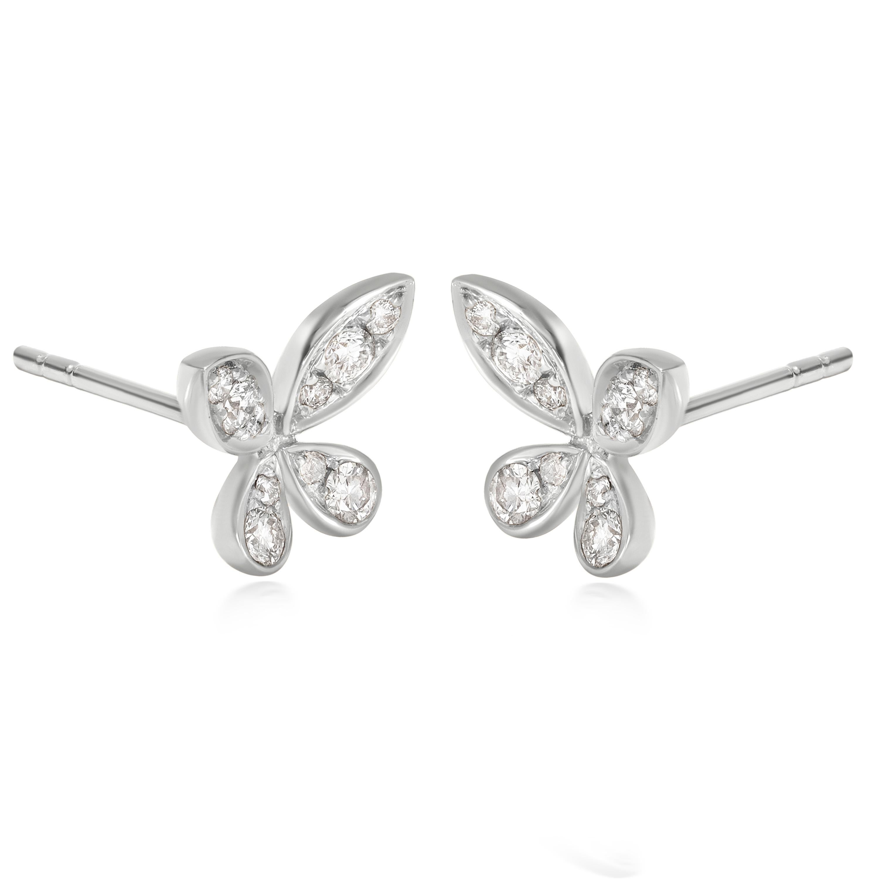 These Luxle adorable butterfly studs are studded with small and large diamonds. Each pair comes with 20 round diamonds in pave and has clutch backs.

Please follow the Luxury Jewels storefront to view the latest collections & exclusive one of a kind