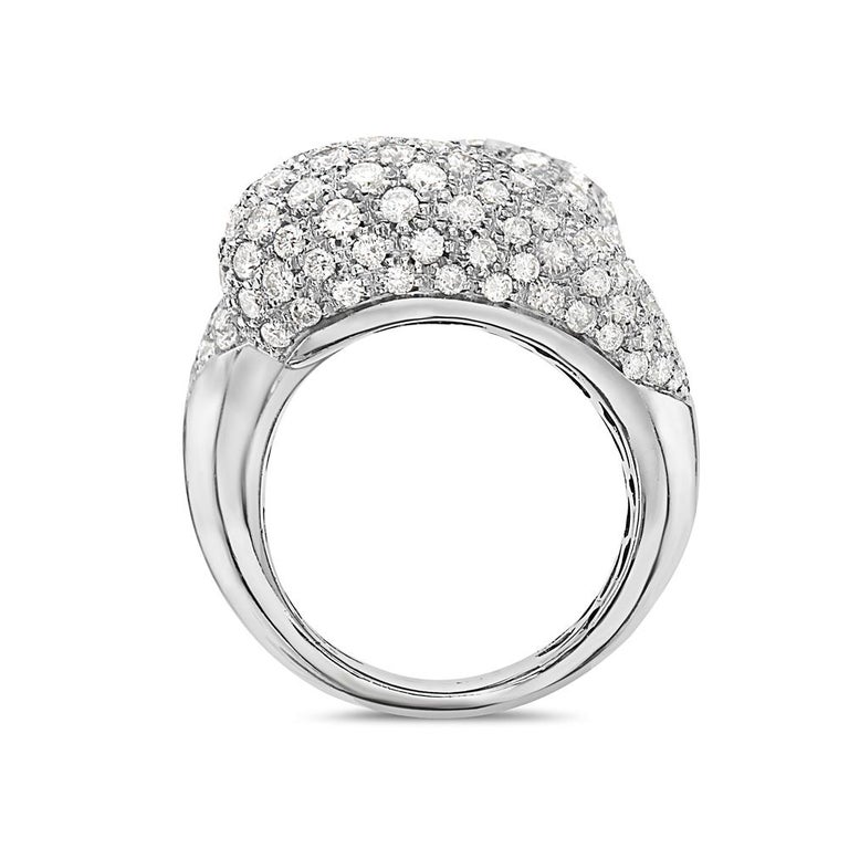 18 Karat White Gold Pave Diamond Cocktail Ring For Sale at 1stDibs