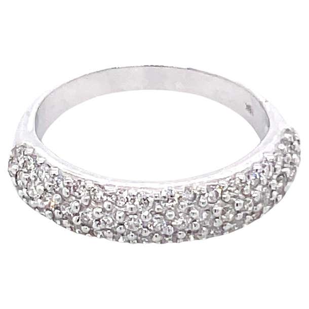 18k White Gold Pave Diamond Engagement Ring For Sale at 1stDibs